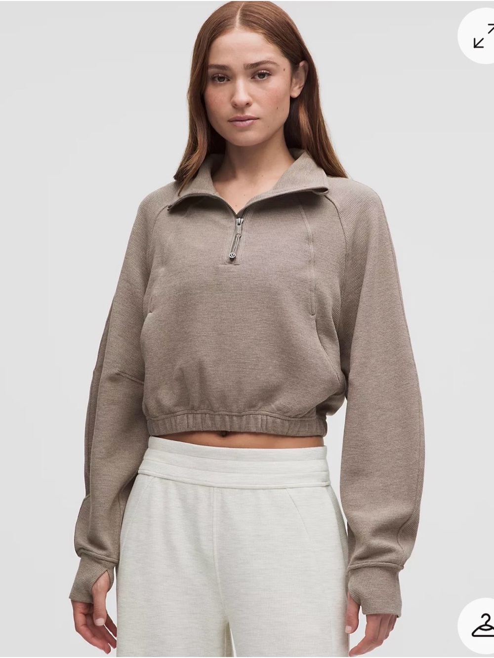 Lululemon Scuba Cropped Funnel-Neck Half Zip Waffle NWT